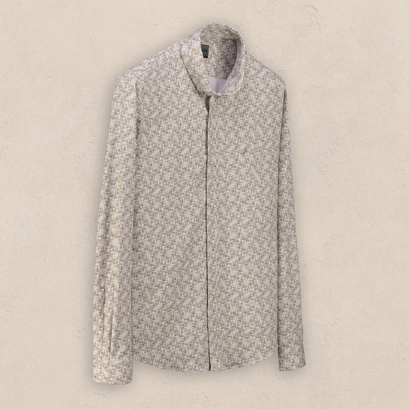 Goias Soho Düğmeli Yaka Açık Kahverengi Gömlek 