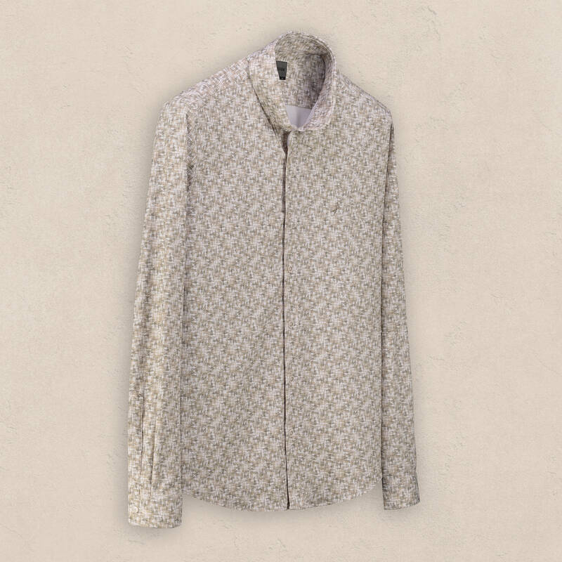 Goias Soho Düğmeli Yaka Açık Kahverengi Gömlek - 1