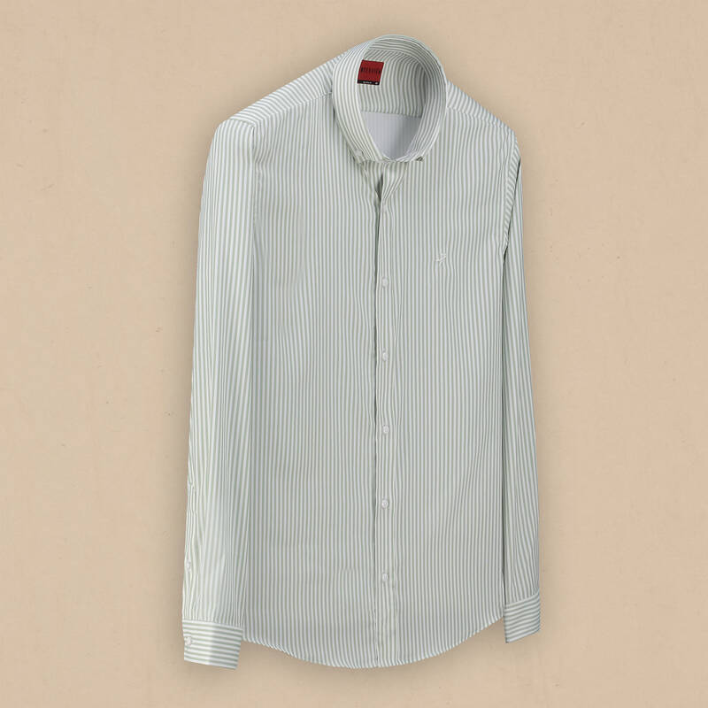 Goias Soho Açık Yeşil Çizgili Gömlek - 1