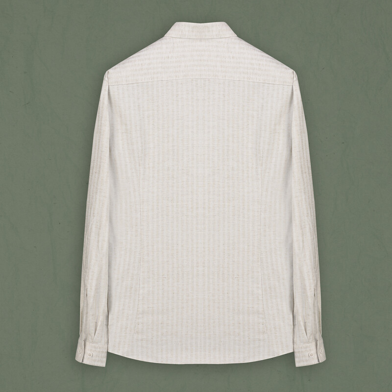 Goias Soho Desenli Çizgili Bej Gömlek - INTERVIEW