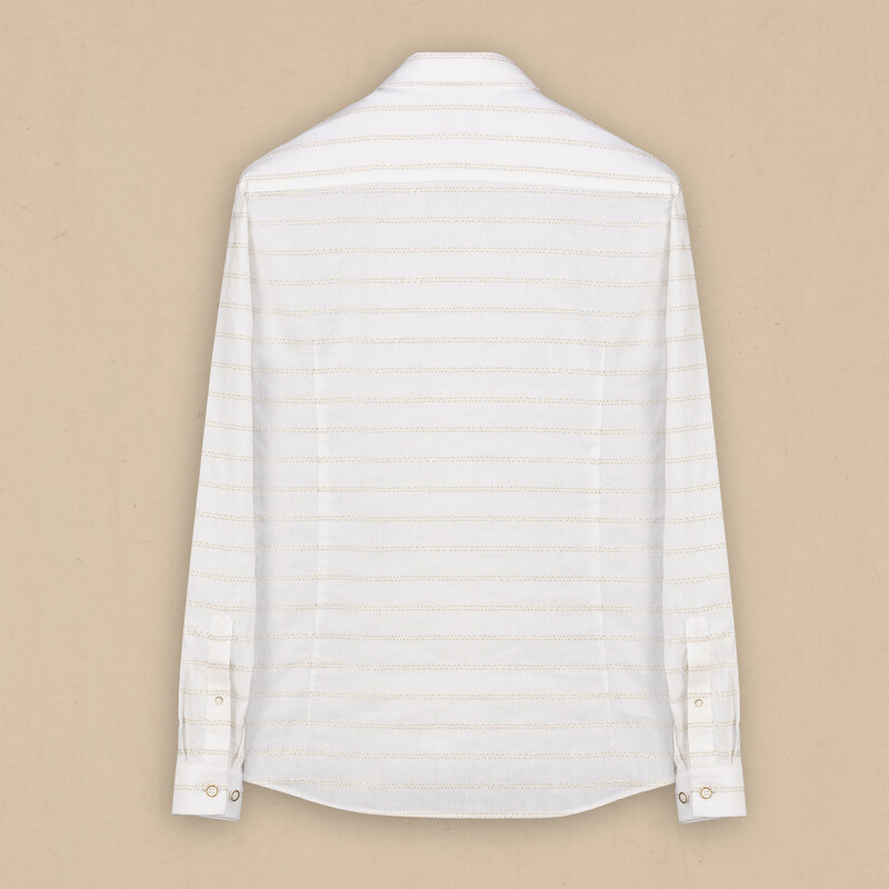 Goias Soho Çizgili Ekru Gömlek - INTERVIEW