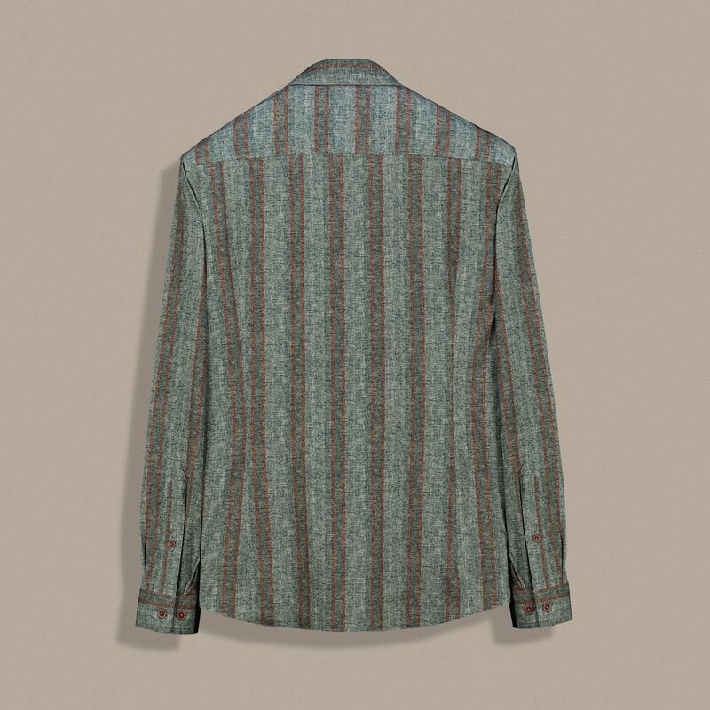 Goias Soho Çizgili Haki Gömlek - INTERVIEW