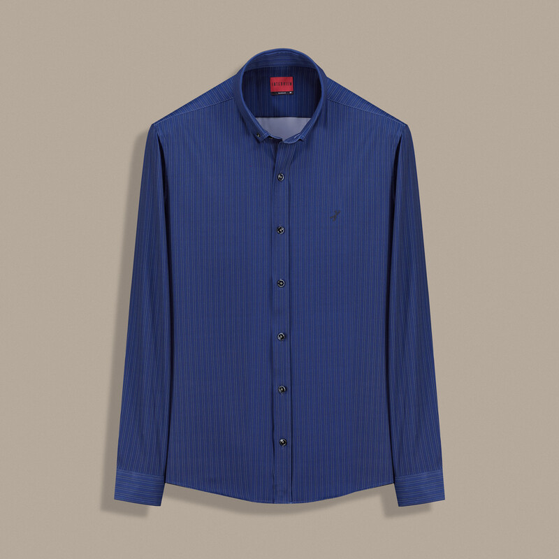 Goias Soho Çizgili Lacivert Gömlek - INTERVIEW