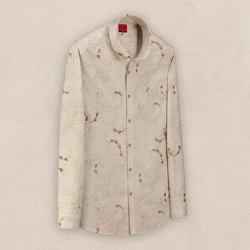 Goias Soho Desenli Bej Gömlek - INTERVIEW