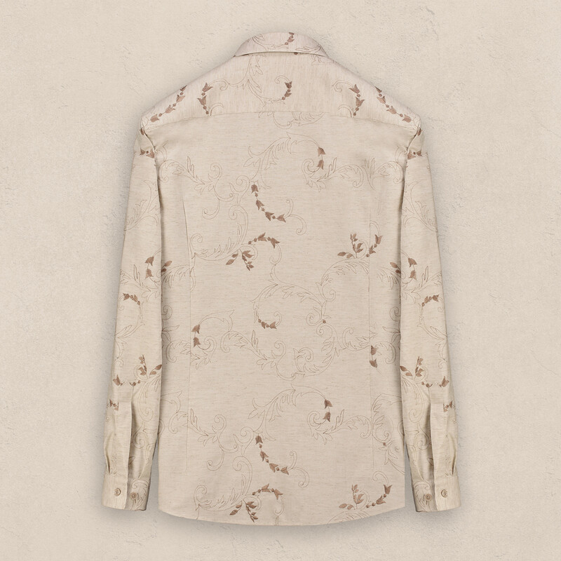 Goias Soho Desenli Bej Gömlek - INTERVIEW