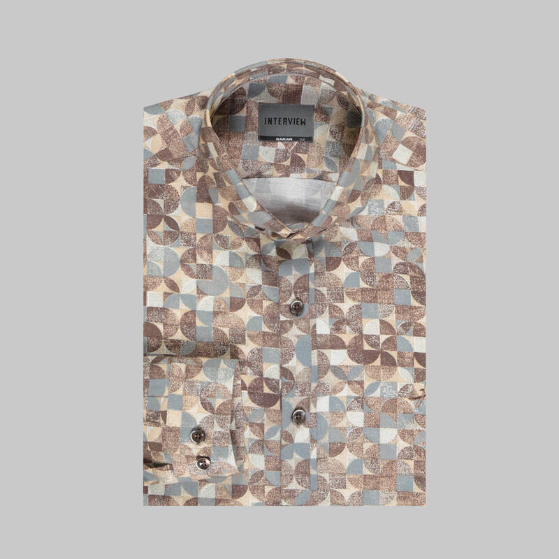 Goias Soho Desenli Kahverengi Gömlek - 3