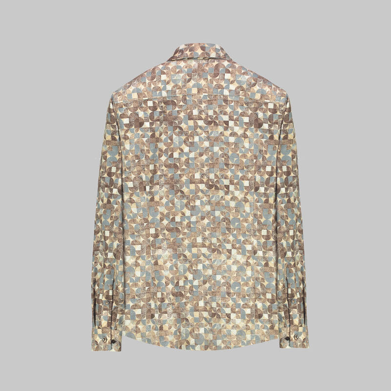 Goias Soho Desenli Kahverengi Gömlek - 2