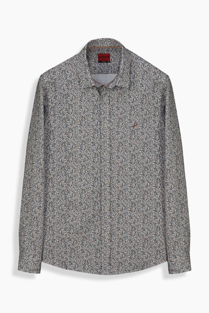 Goias Soho Desenli Kahverengi Gömlek - 1