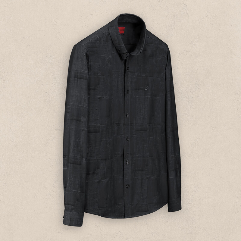 Goias Soho Desenli Siyah Gömlek 