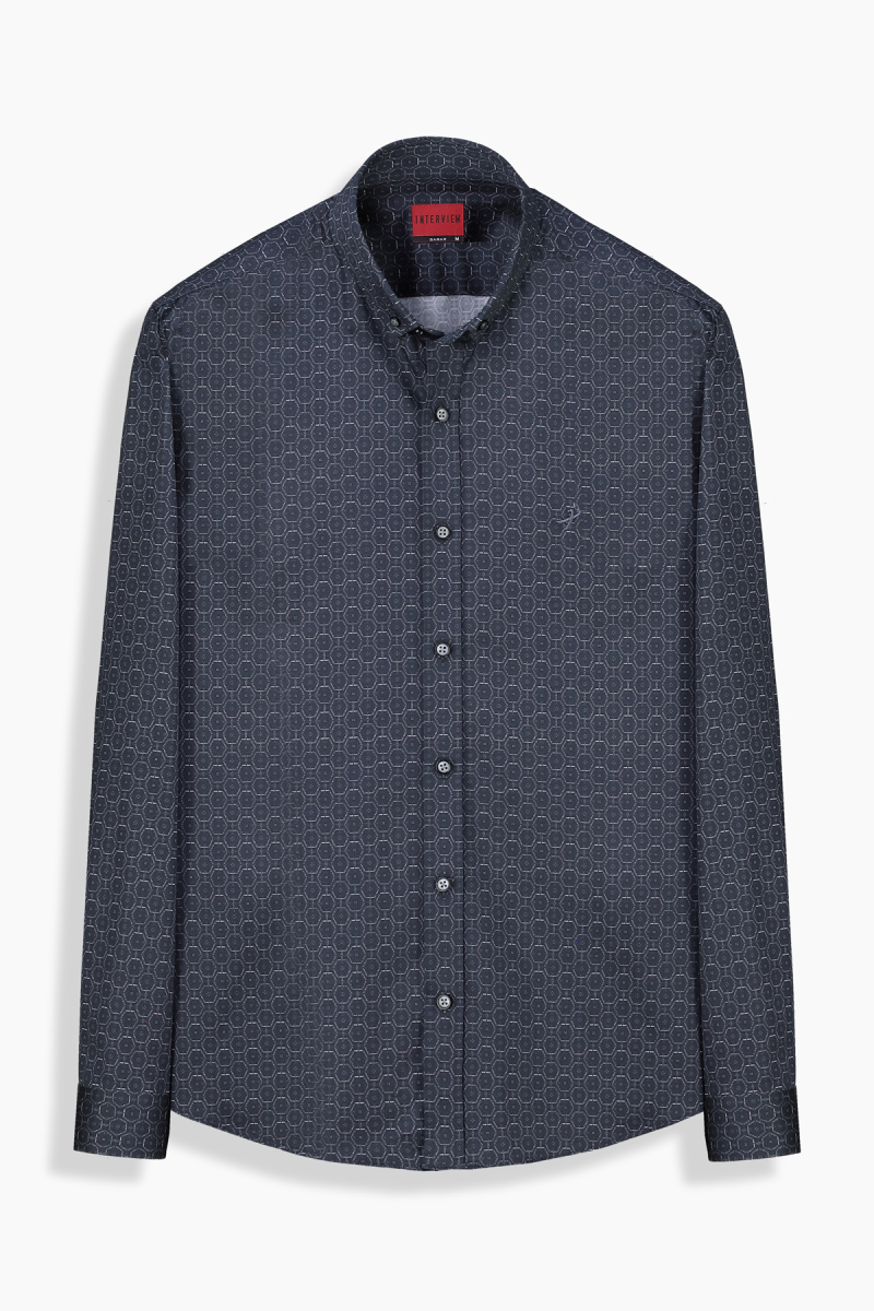 Goias Soho Desenli Siyah Gömlek - 1