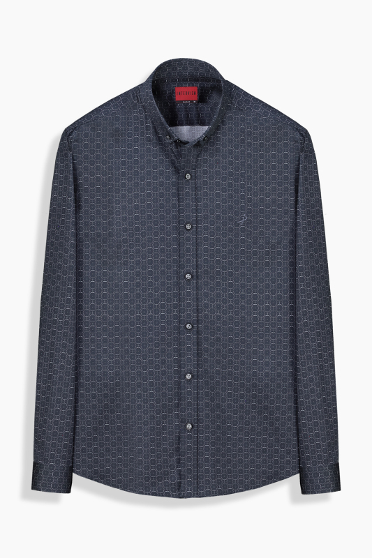 Goias Soho Desenli Siyah Gömlek - INTERVIEW