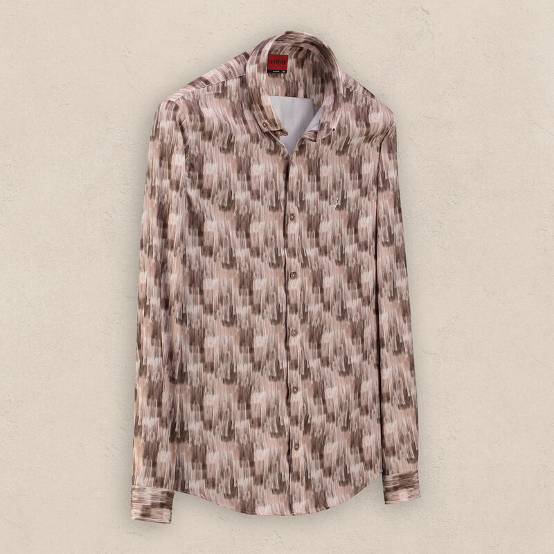 Goias Soho Uzun Kol Bordo Desenli Gömlek 