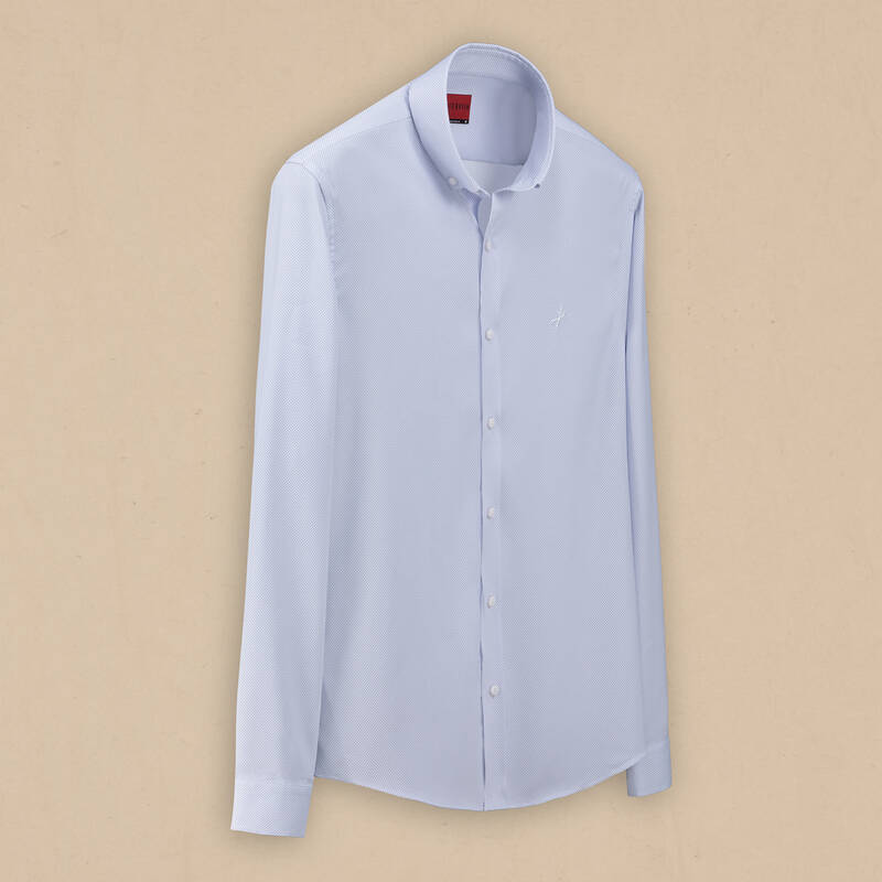 Goias Soho Mikro Desenli Mavi Gömlek - 1