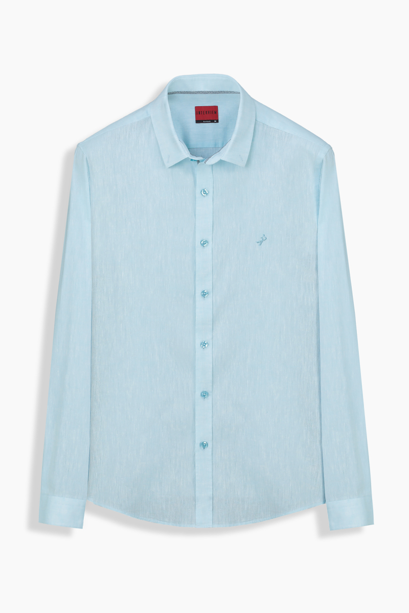 Goias Soho Turkuaz Uzun Kol Gömlek - 1