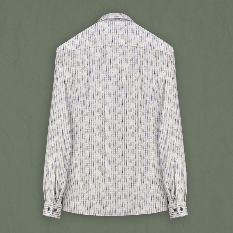 Goias Soho Uzun Kol Desenli Mavi Gömlek - INTERVIEW