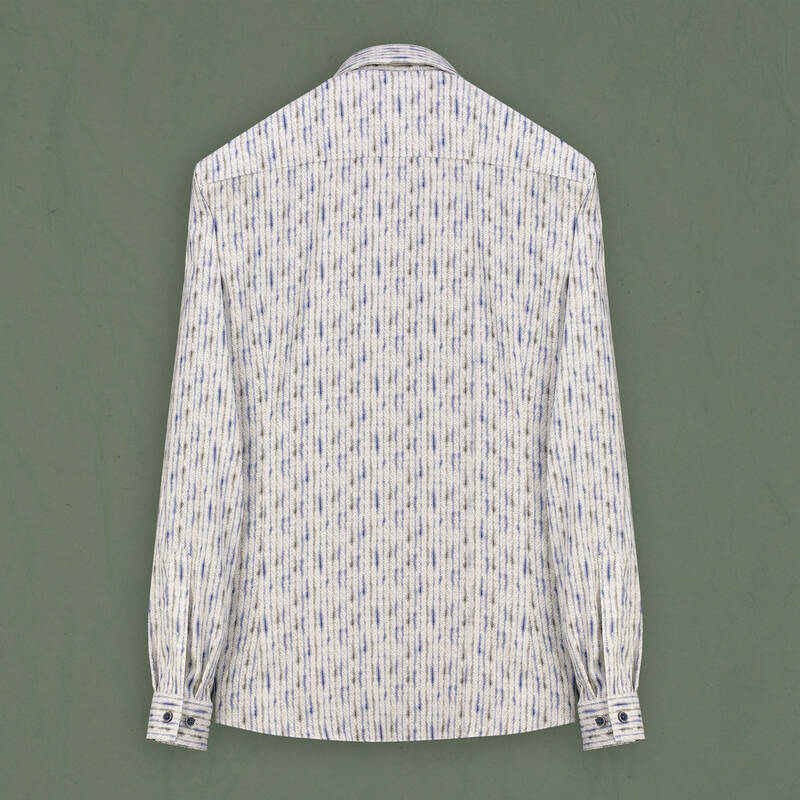 Goias Soho Uzun Kol Desenli Mavi Gömlek - 2