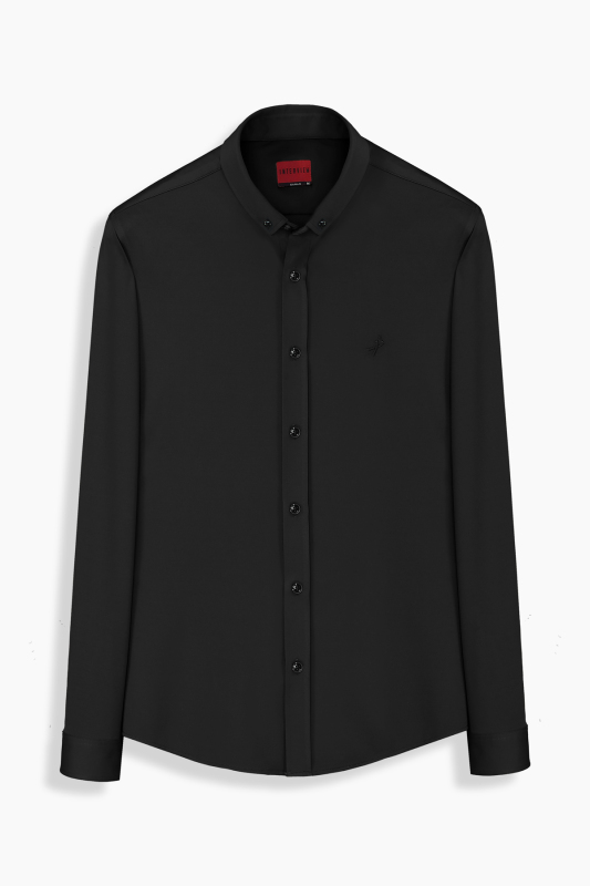 Goias Soho Uzun Kol Fitted Siyah Gömlek 