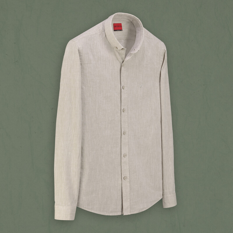 Goias Soho Uzun Kol Koyu Bej Gömlek 