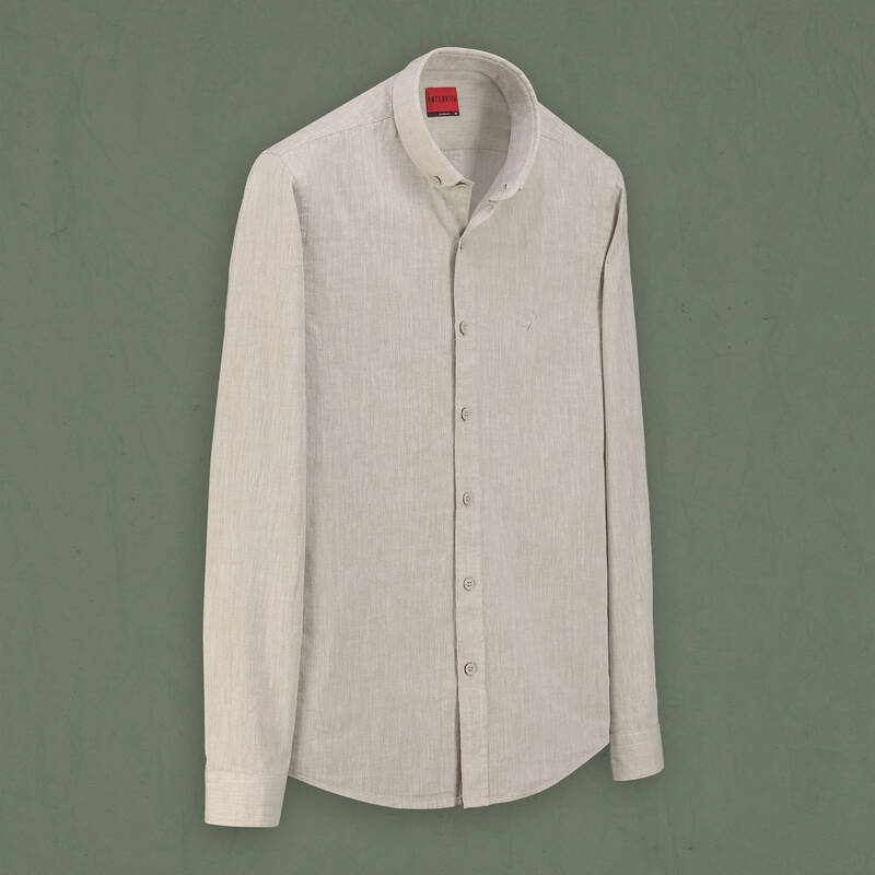 Goias Soho Uzun Kol Koyu Bej Gömlek - 1