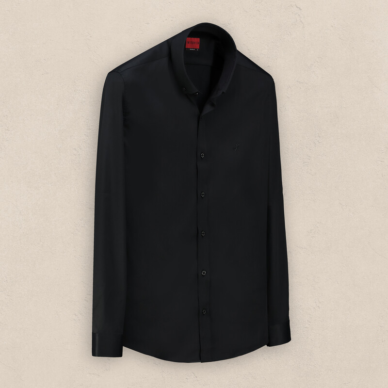 Goias Uzun Kol Klasik Siyah Gömlek 