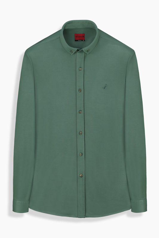 Goias Soho Uzun Kol Yeşil Gömlek 