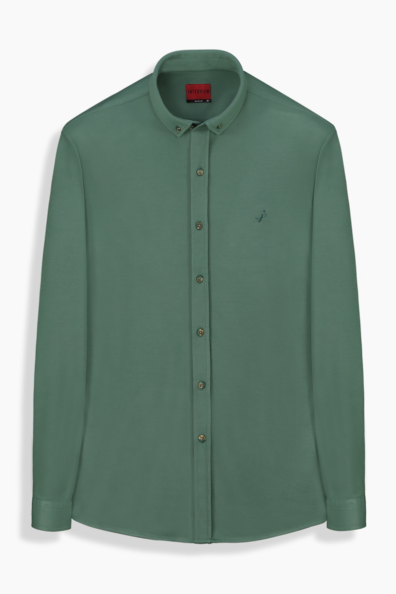 Goias Soho Uzun Kol Yeşil Gömlek - 1