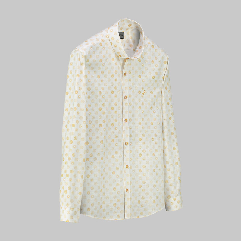 Goias Turuncu Desenli Gömlek - INTERVIEW