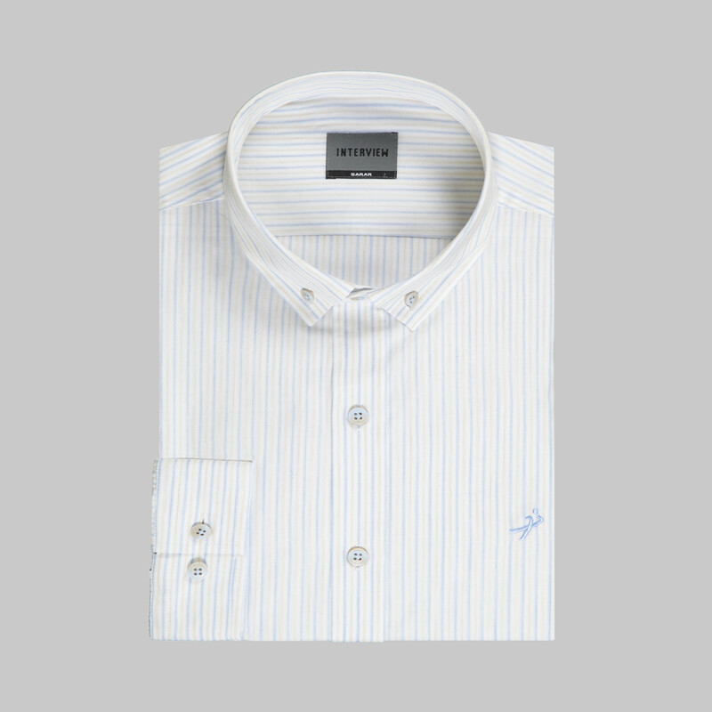 Goias Çizgili Bej Gömlek - INTERVIEW
