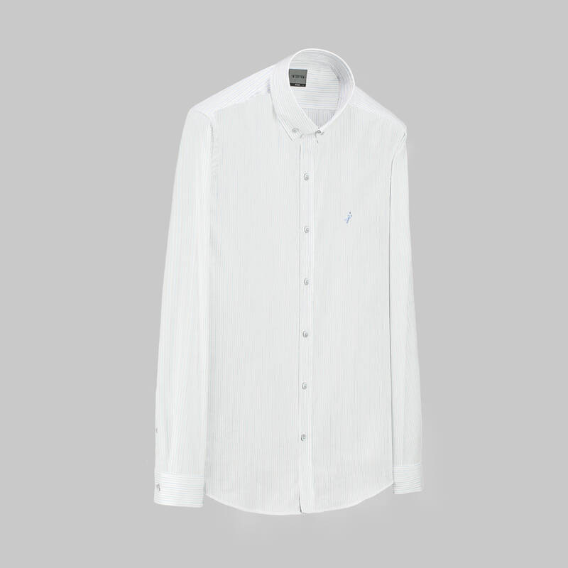 Goias Çizgili Bej Gömlek - 1