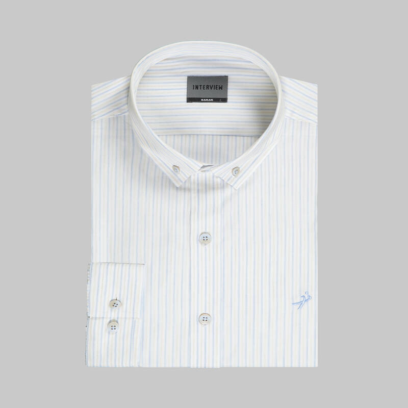 Goias Çizgili Bej Gömlek - 3