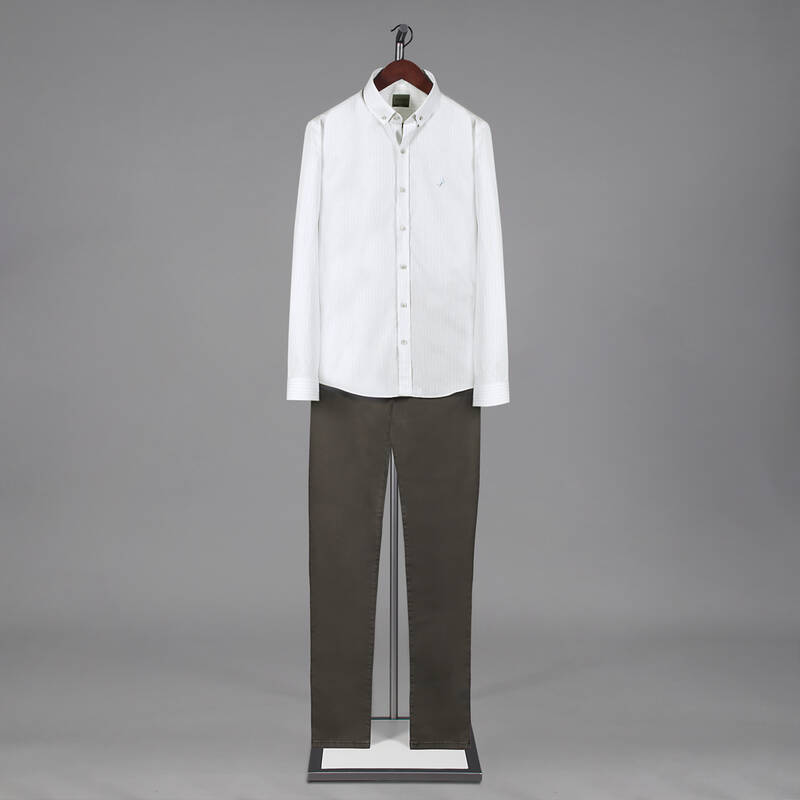 Goias Çizgili Bej Gömlek - 4