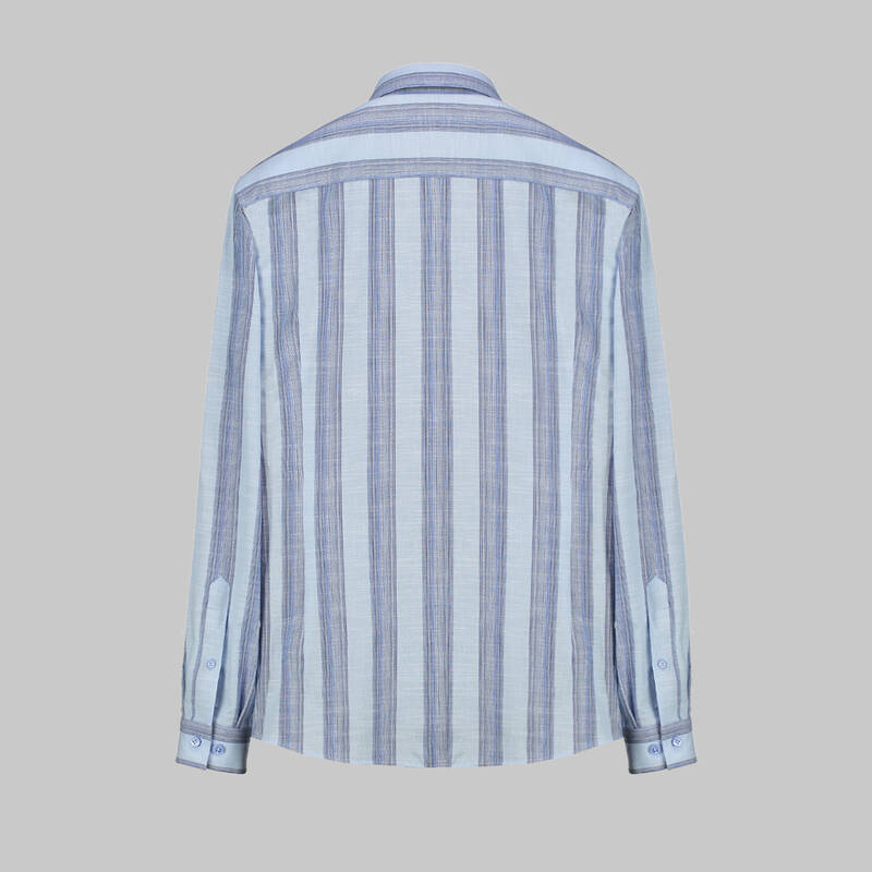 Goias Çizgili Mavi Gömlek - 2