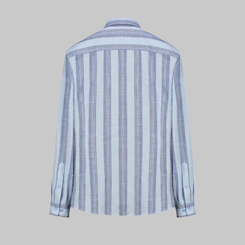 Goias Çizgili Mavi Gömlek - INTERVIEW