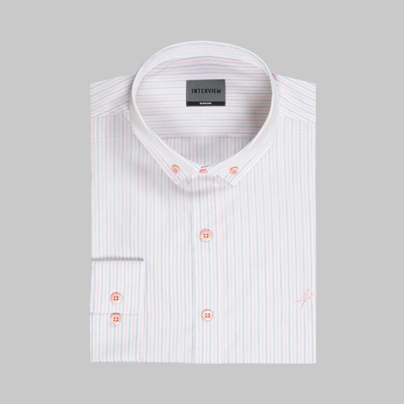 Goias Çizgili Pembe Gömlek - INTERVIEW