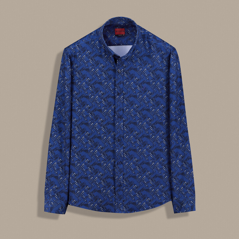 Goias Soho Desenli Lacivert Gömlek - INTERVIEW