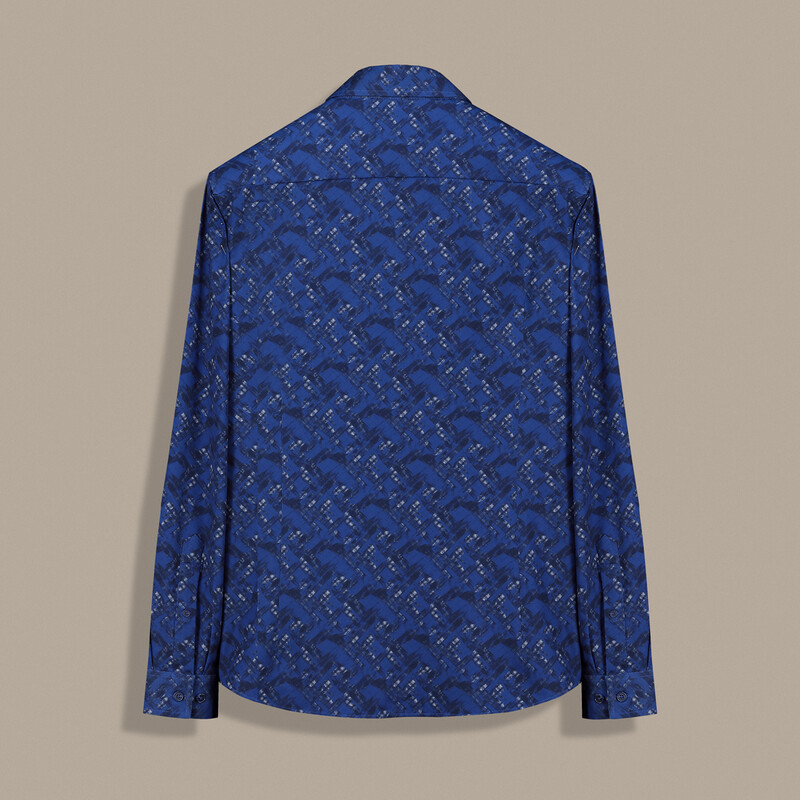 Goias Soho Desenli Lacivert Gömlek - INTERVIEW