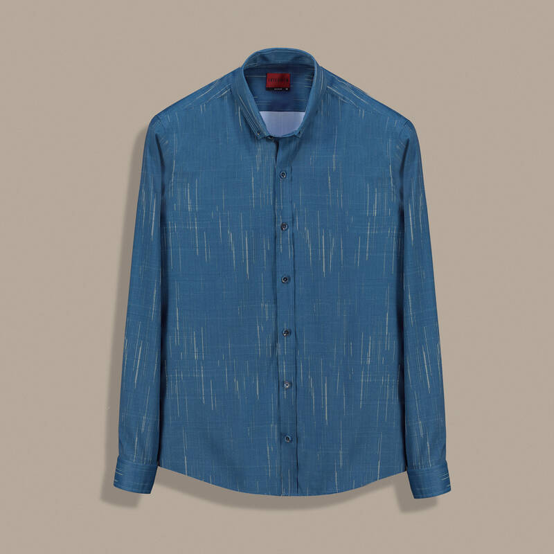 Goias Uzun Kol Desenli Yeşil Gömlek - 1