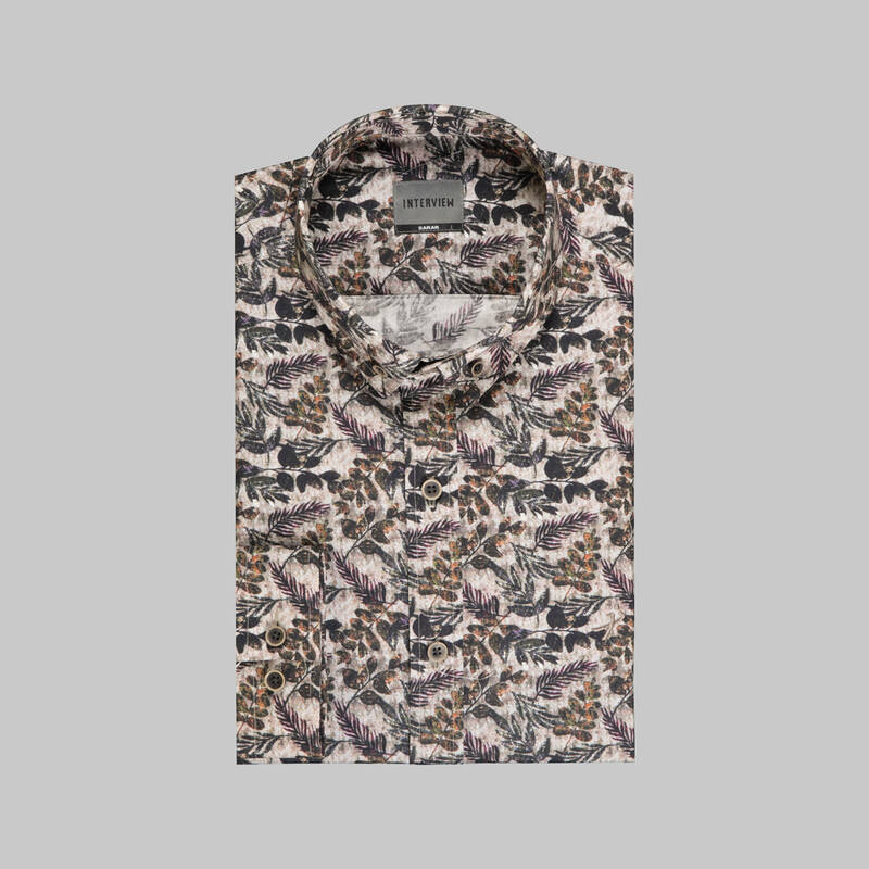 Uzun Kol Kahverengi Goias Desenli Gömlek - 3