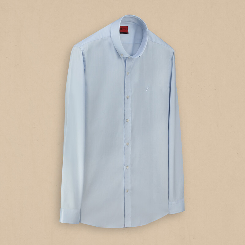 Goias Uzun Kol Fitted Açık Mavi Gömlek 