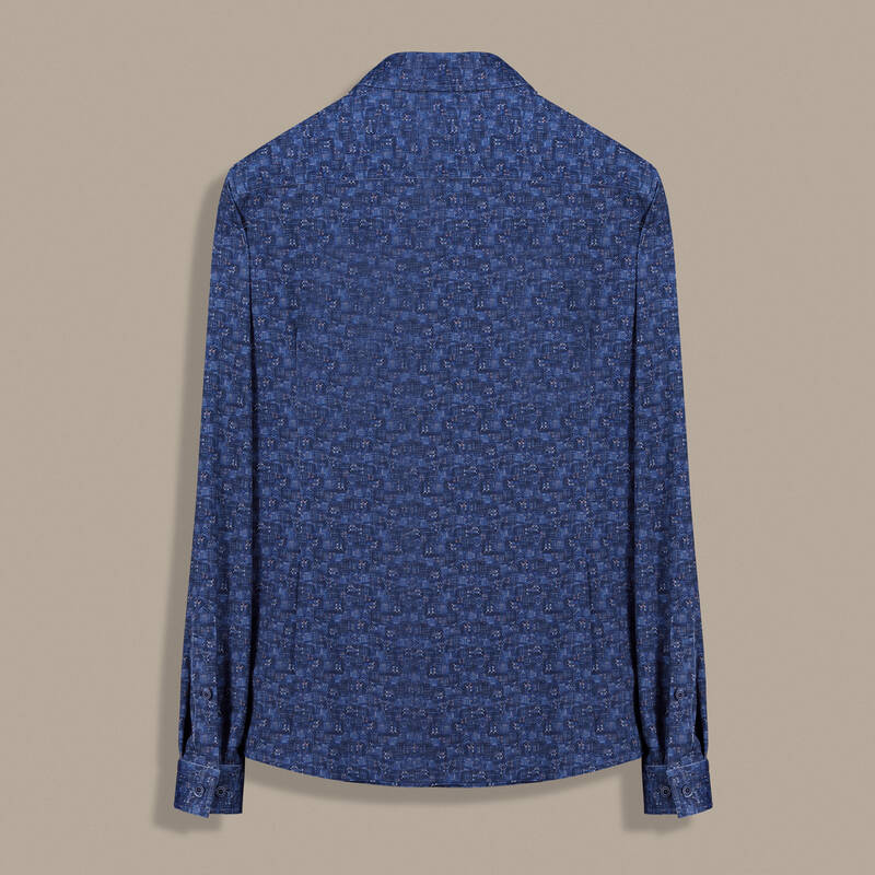 Goias Uzun Kol Soho Desenli Lacivert Gömlek - 2