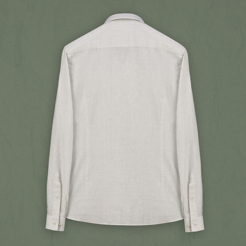 Goias Pamuk Keten Gri Gömlek - INTERVIEW