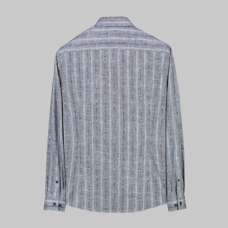 Goias Çizgili Lacivert Gömlek - 2