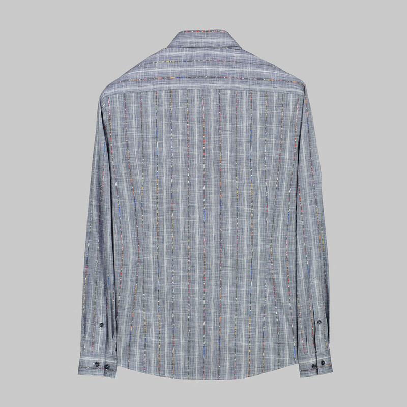 Goias Çizgili Lacivert Gömlek - INTERVIEW