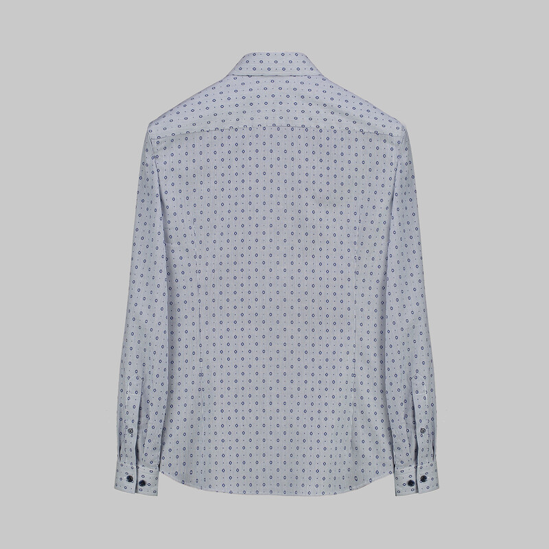 Goias Uzun Kol Desenli Lacivert Gömlek - INTERVIEW