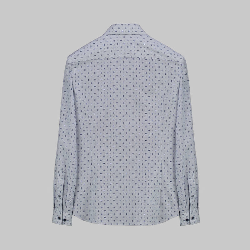 Goias Uzun Kol Desenli Lacivert Gömlek - 4