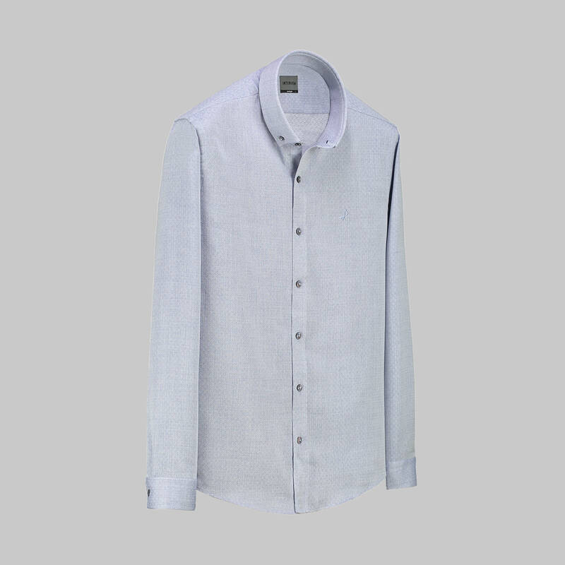 Goias Desenli Uzun Kol Lacivert Gömlek - 1