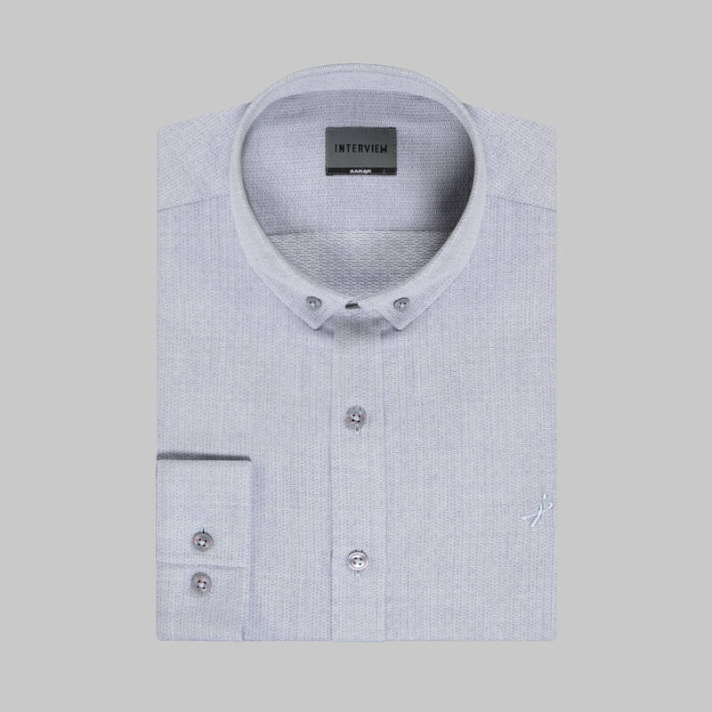 Goias Desenli Uzun Kol Lacivert Gömlek - 3