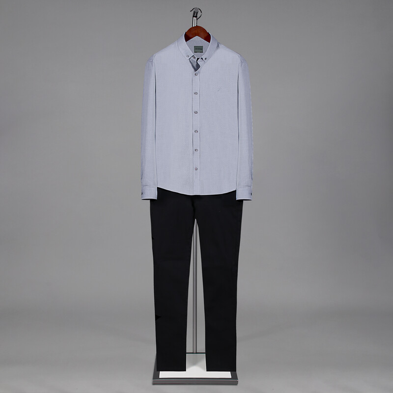 Goias Desenli Uzun Kol Lacivert Gömlek - INTERVIEW