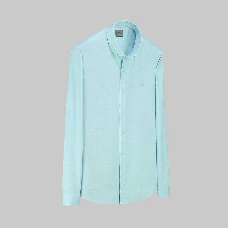 Goias Mini Kare Turkuaz Gömlek - 1