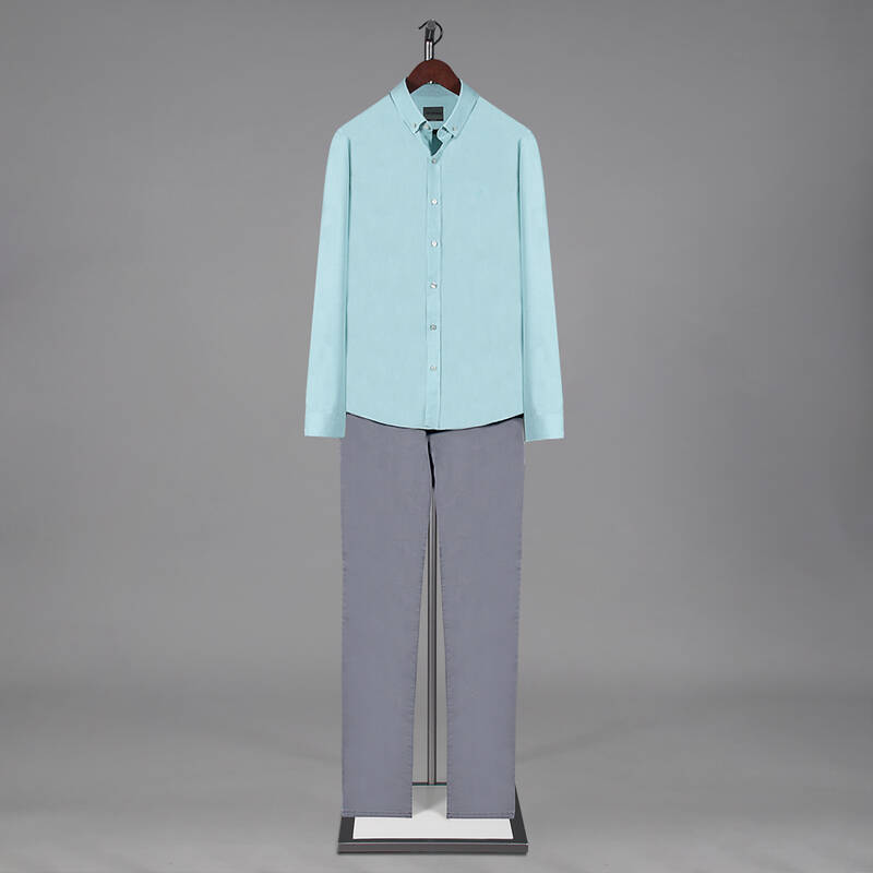 Goias Mini Kare Turkuaz Gömlek - 4